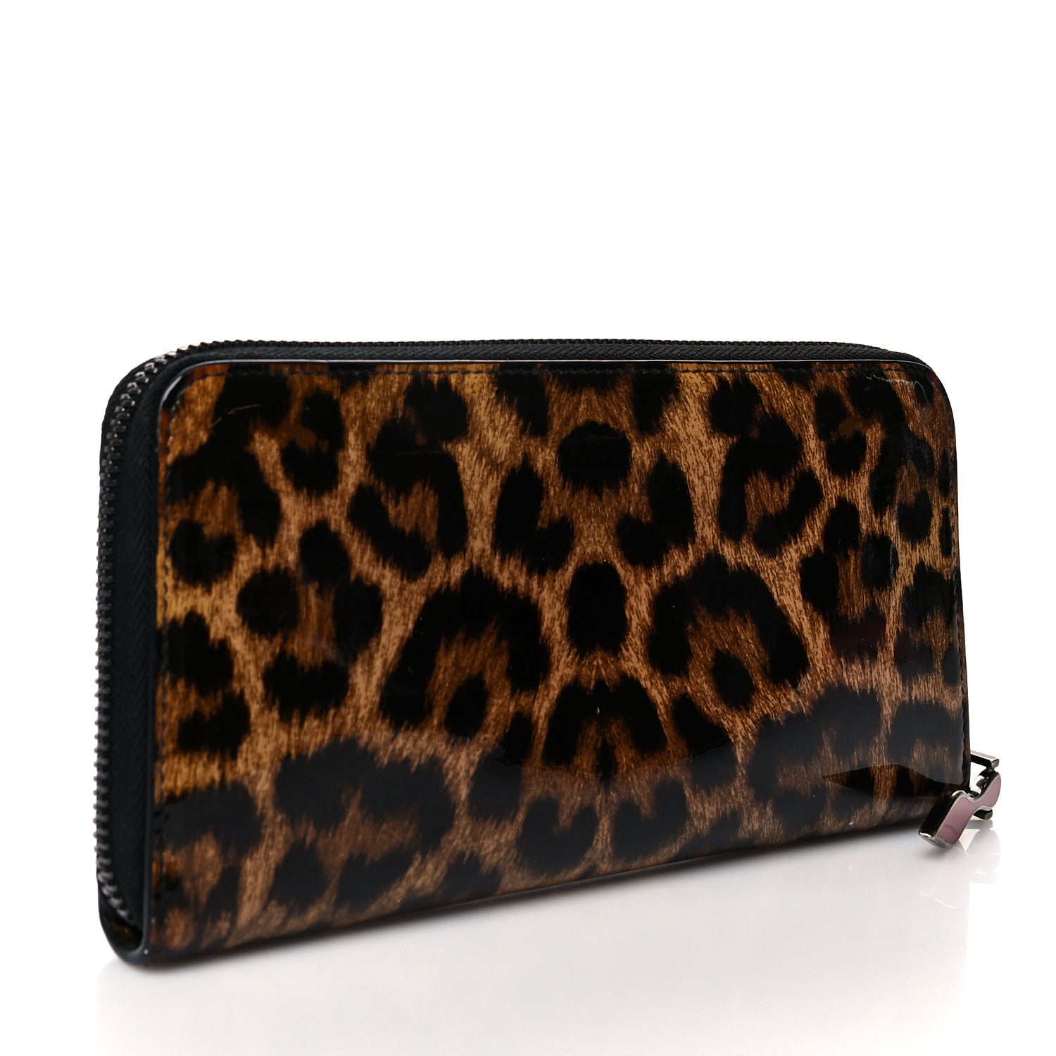 Christian Louboutin Patent Calfskin Panettone Zip Around Wallet Leopard 3 of 8