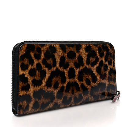 Christian Louboutin Patent Calfskin Panettone Zip Around Wallet Leopard 3 of 8