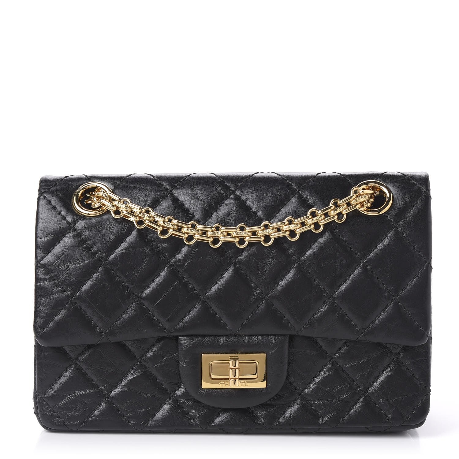 Chanel Aged Calfskin Quilted 2.55 Reissue Mini Flap Black 1 of 11
