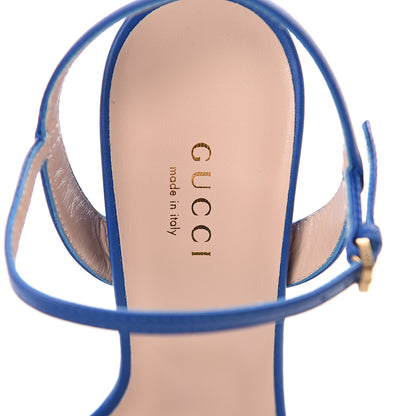 Gucci Calfskin GG Marmont Ankle Wrap 30/115mm Platform Sandals 36.5 Bright Blue 6 of 7