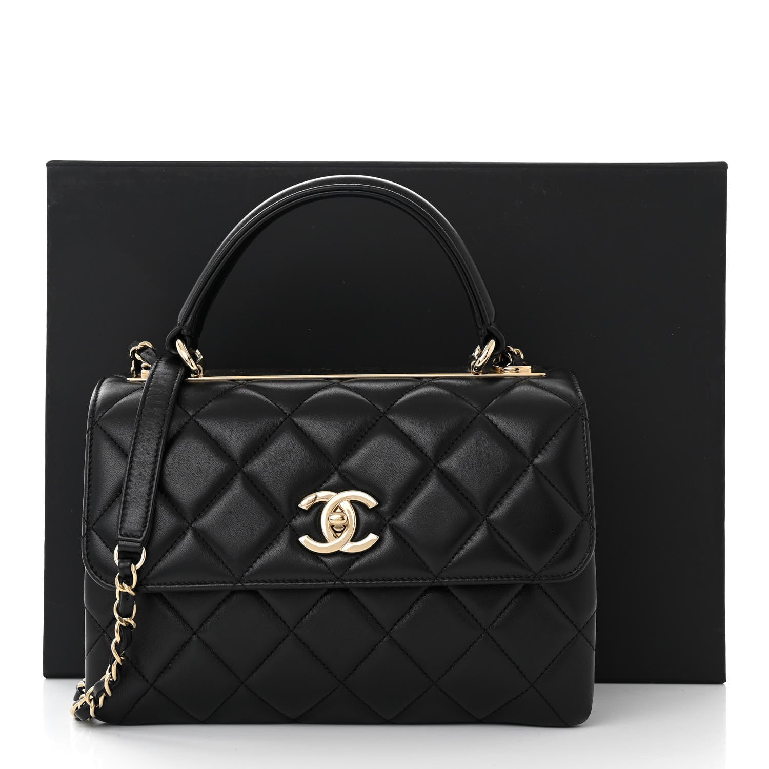 Chanel Lambskin Quilted Small Trendy CC Dual Handle Flap Bag Black 11 of 11