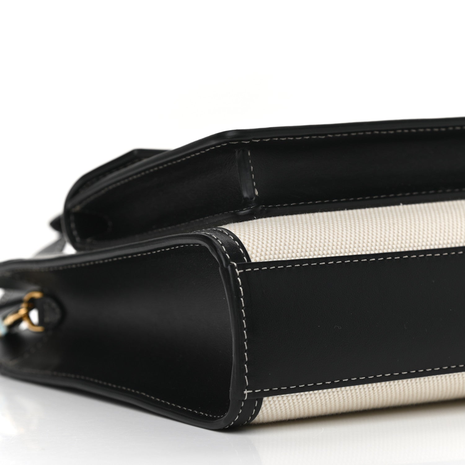 Burberry Canvas Smooth Calfskin Two Tone Mini Pocket Bag Black 7 of 8