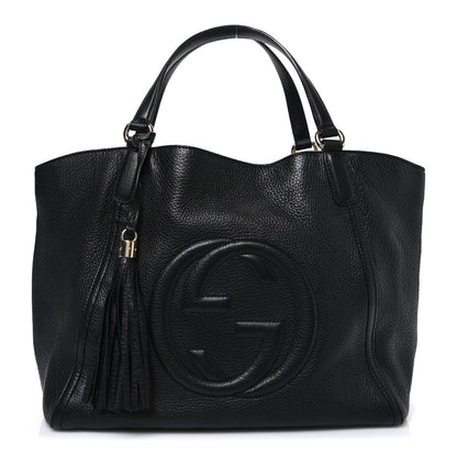 Gucci Pebbled Calfskin Medium Soho Shoulder Bag Black 1 of 10