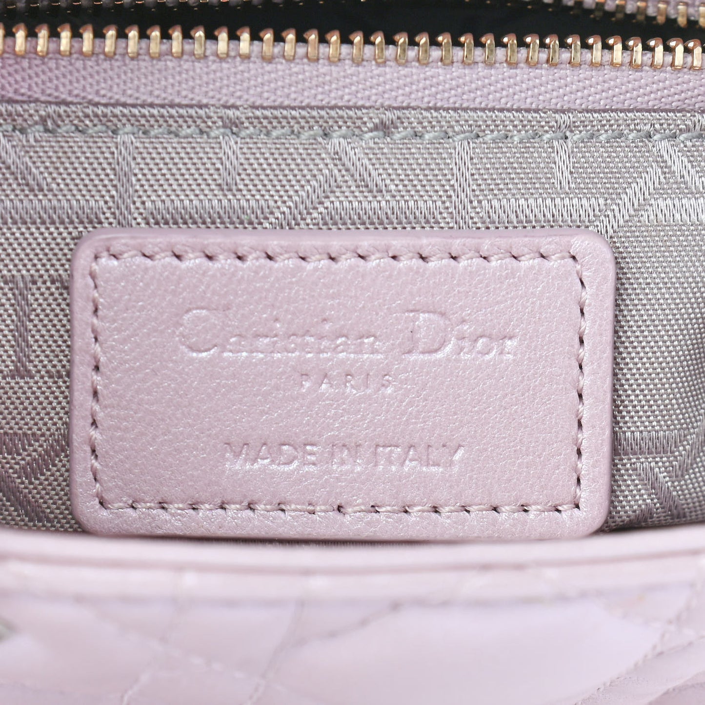 Metallic Lambskin Cannage Mini Lady Dior Lotus