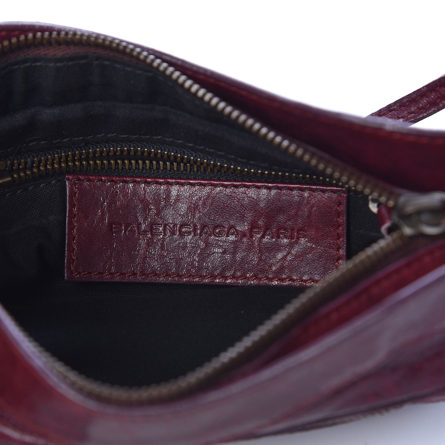 Agneau Classic Hardware Shoulder Bag Bordeaux