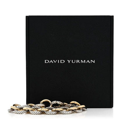 David Yurman Sterling Silver 18K Yellow Gold 12mm Large Oval Link Bracelet 5 of 5