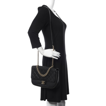 Chanel Caviar Quilted Large Studded Flap Black 2 of 14