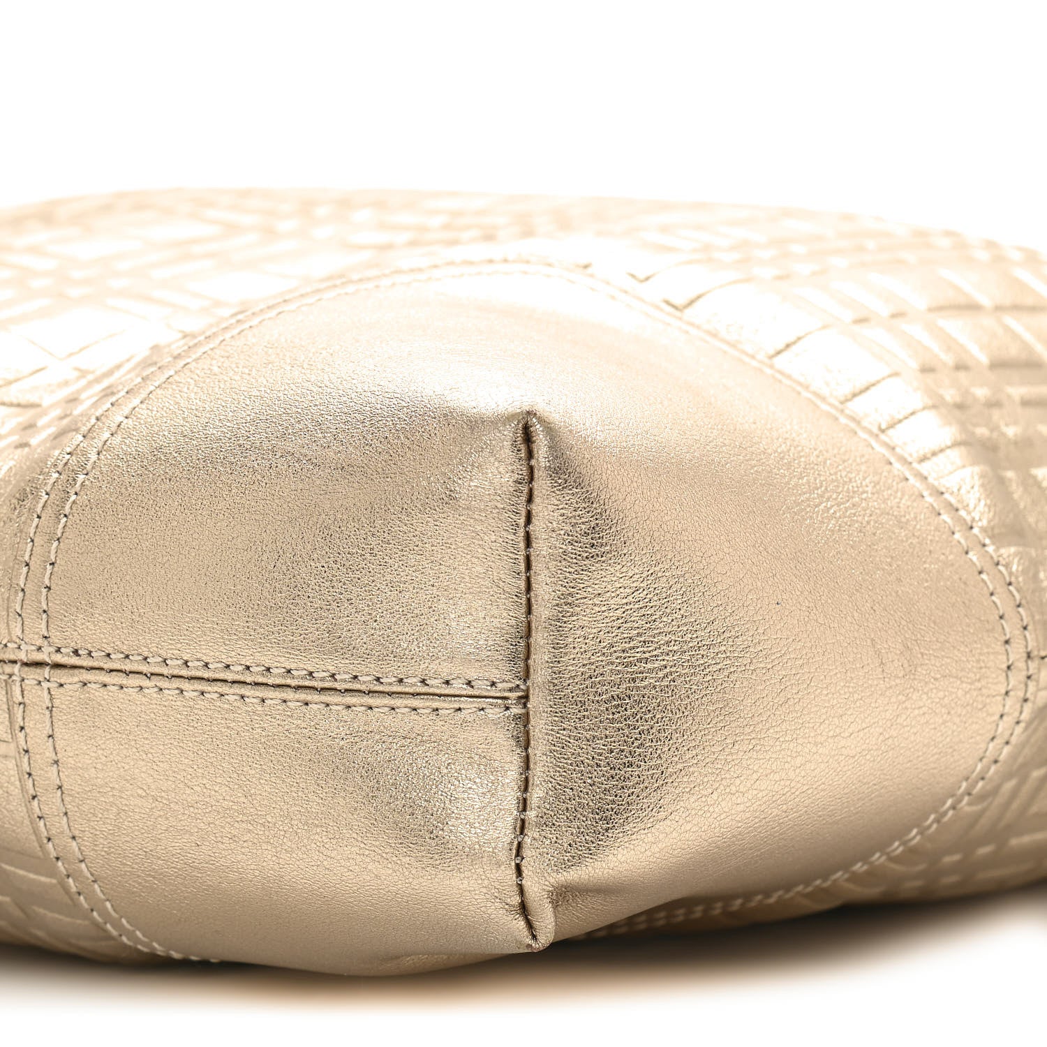 Burberry Metallic Calfskin Embossed Hobo Gold 10 of 10