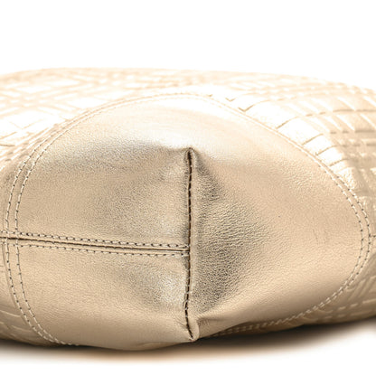 Burberry Metallic Calfskin Embossed Hobo Gold 10 of 10