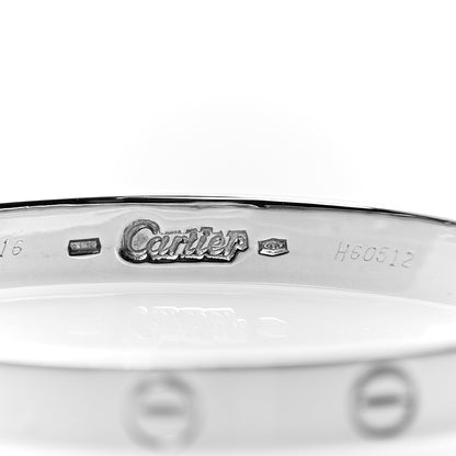 Cartier 18K White Gold LOVE Bracelet 16 4 of 5