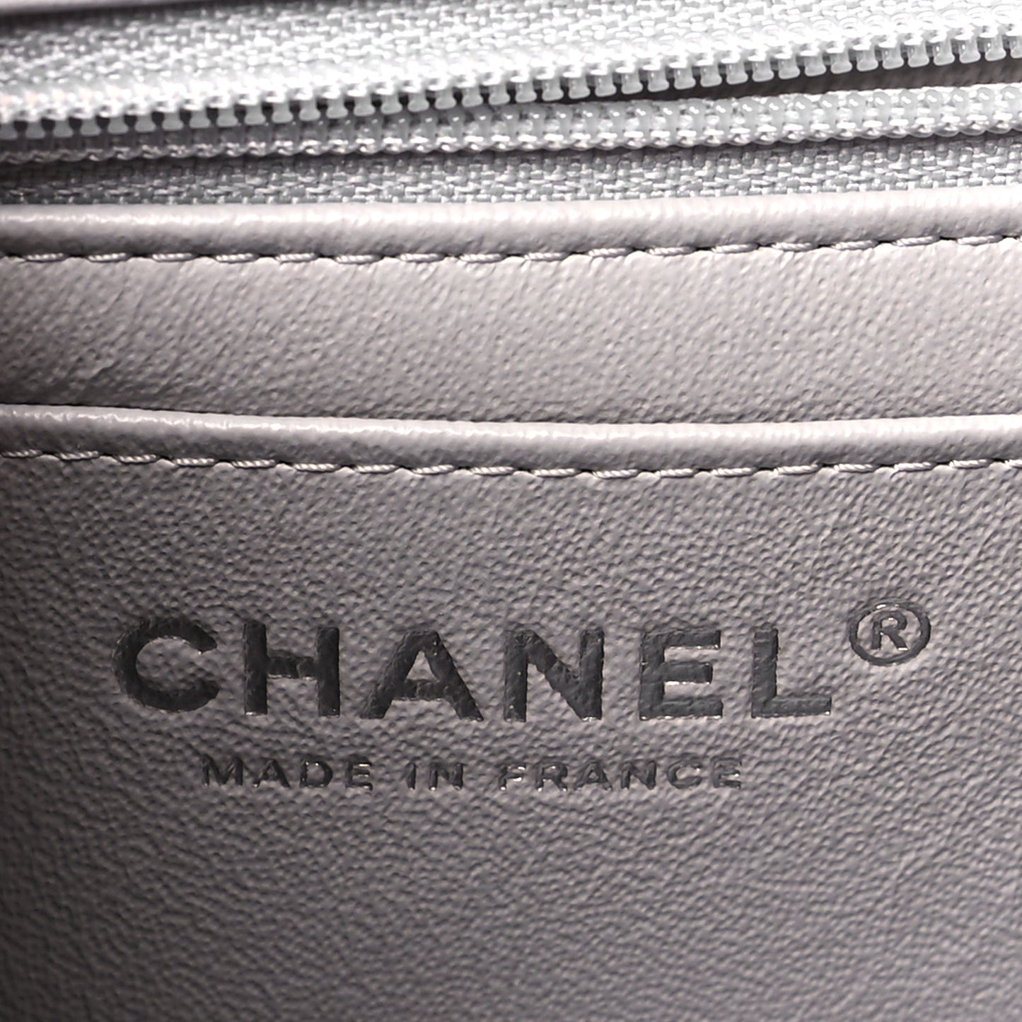 Lambskin Quilted Mini Rectangular Flap Grey