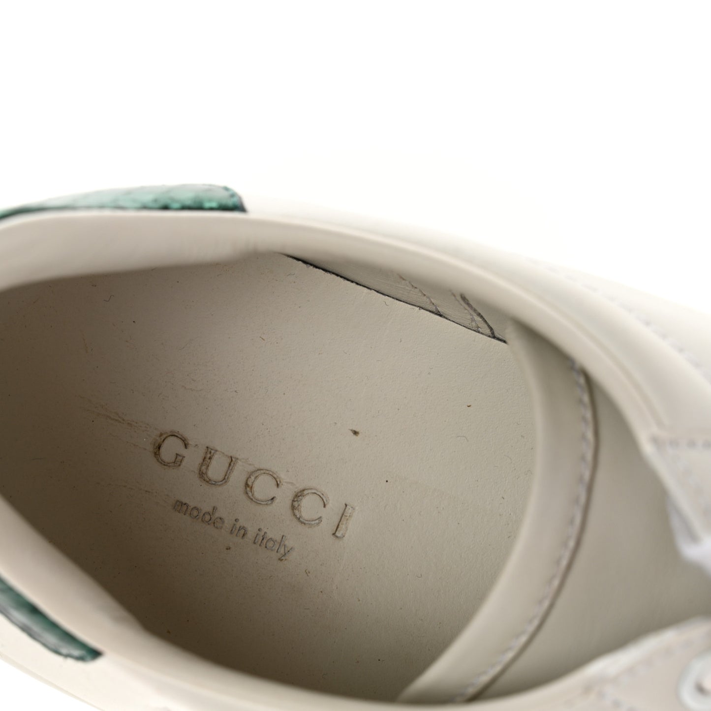 Calfskin Ayers Bee Embroidered Womens Ace Sneakers 37 White Green