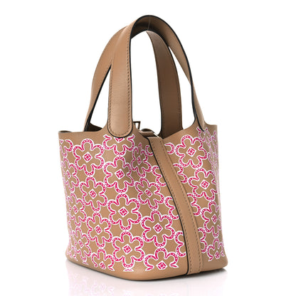 Hermes Swift Micro Lucky Daisy Picotin Lock Chai Rose White 3 of 9