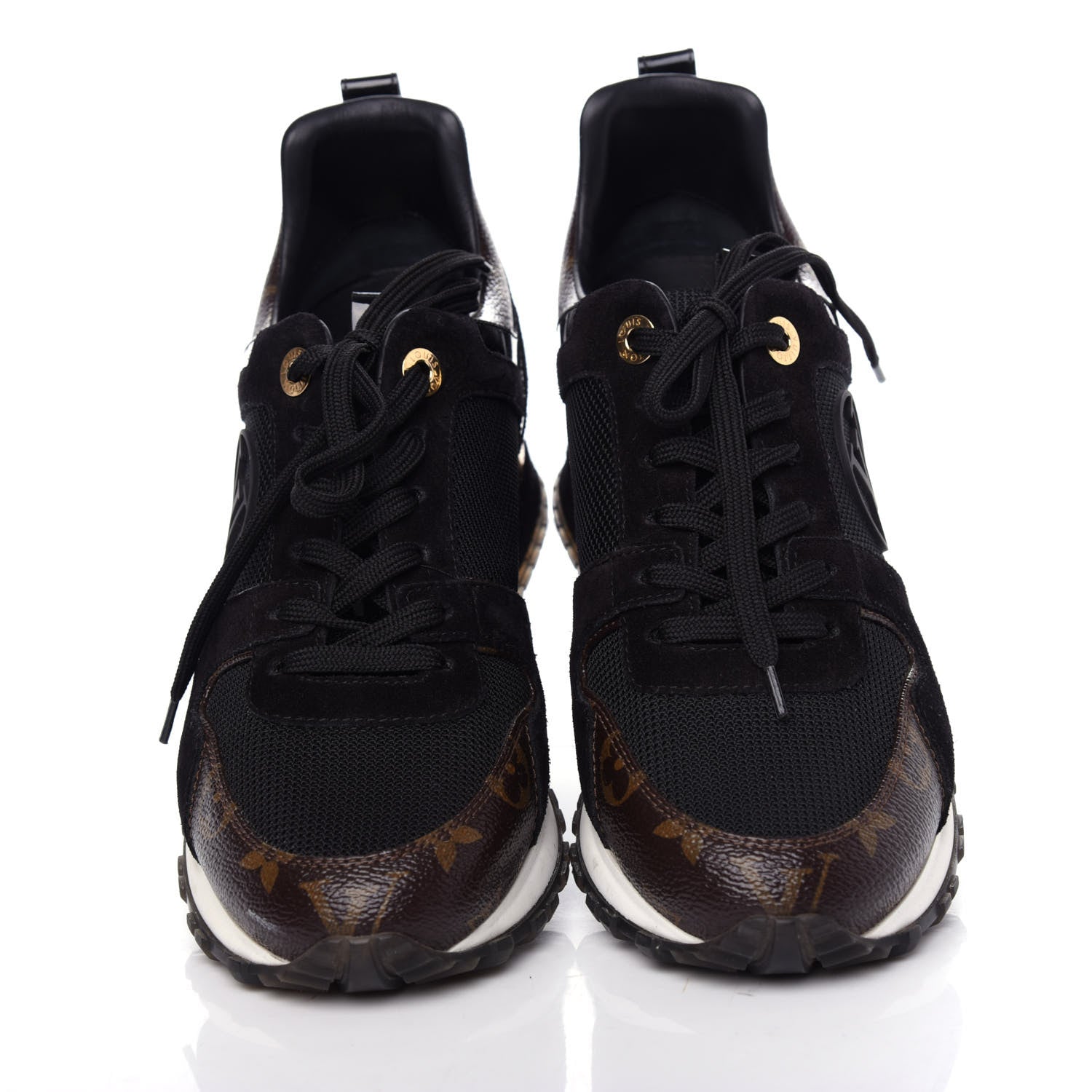 Louis Vuitton Suede Monogram Run Away Sneakers 37.5 Black 5 of 10