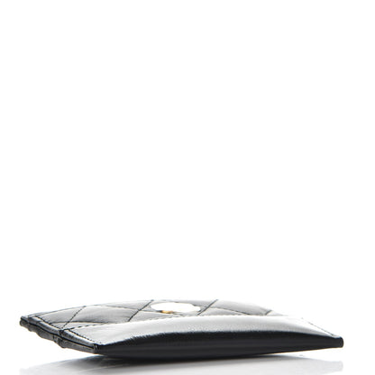Chanel Aged Calfskin Quilted Gabrielle Card Holder Black 4 of 9
