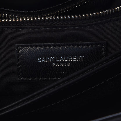 Saint Laurent Cotton Bandana Y Quilted Monogram Toy Loulou Crossbody Bag Black White 6 of 10