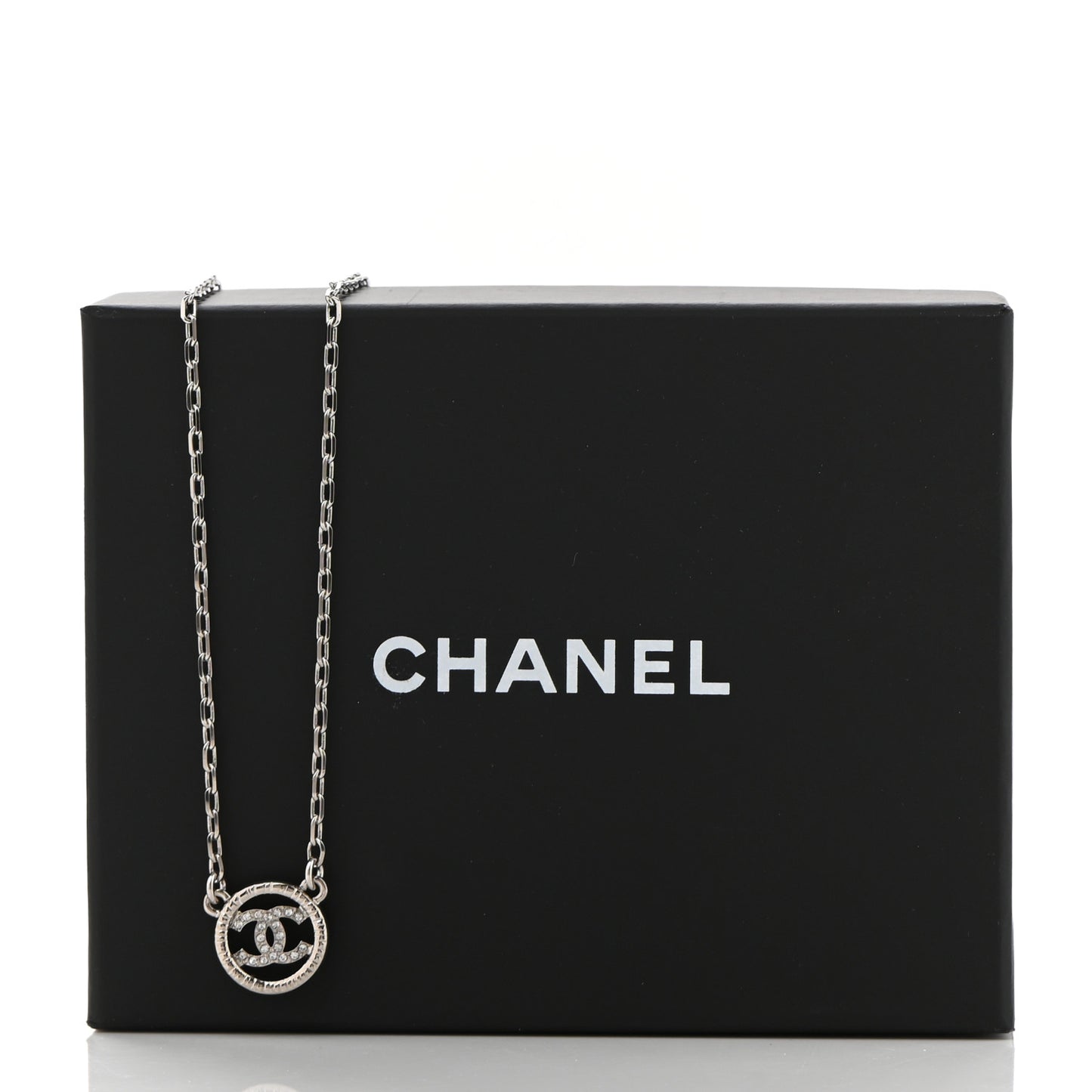 Crystal CC Chain Short Necklace Silver