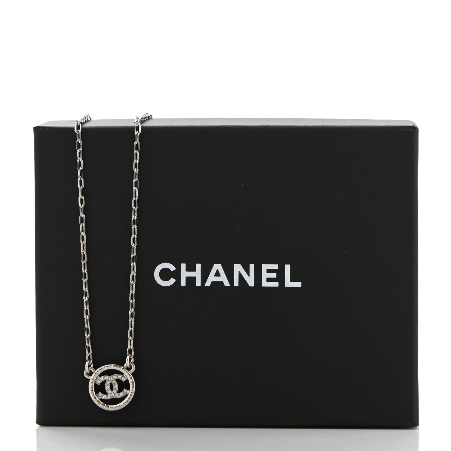 Chanel Crystal CC Chain Short Necklace Silver 7 of 7