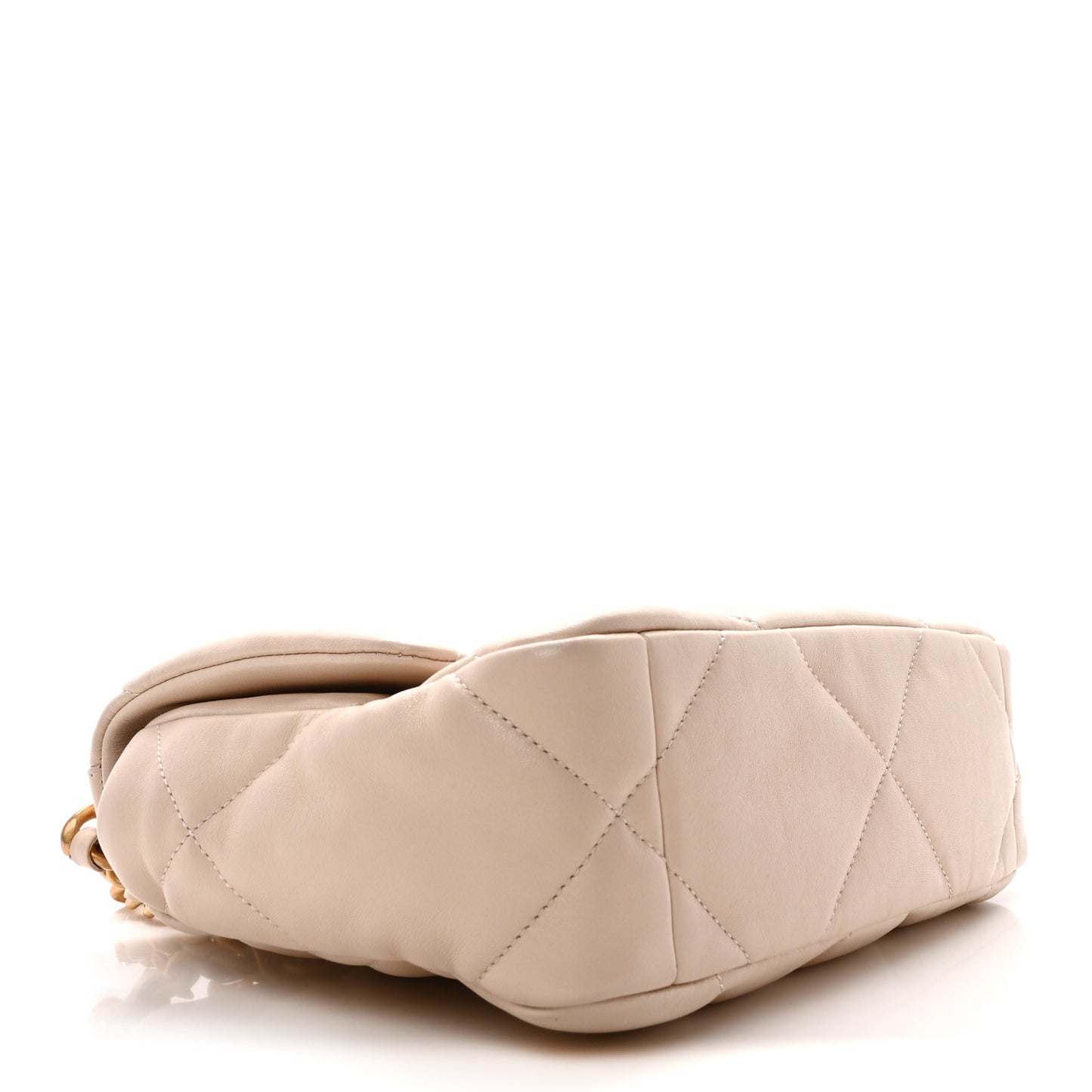 Lambskin Quilted Medium Chanel 19 Flap Light Beige
