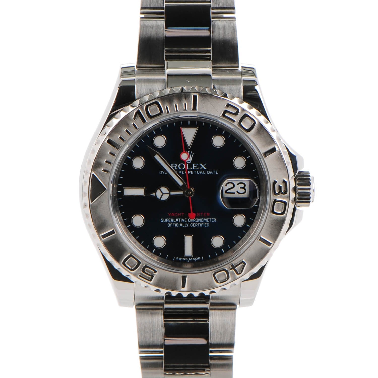 Rolex Stainless Steel 40mm Oyster Perpetual Date Yacht-Master Watch Blue 116622 1 of 6