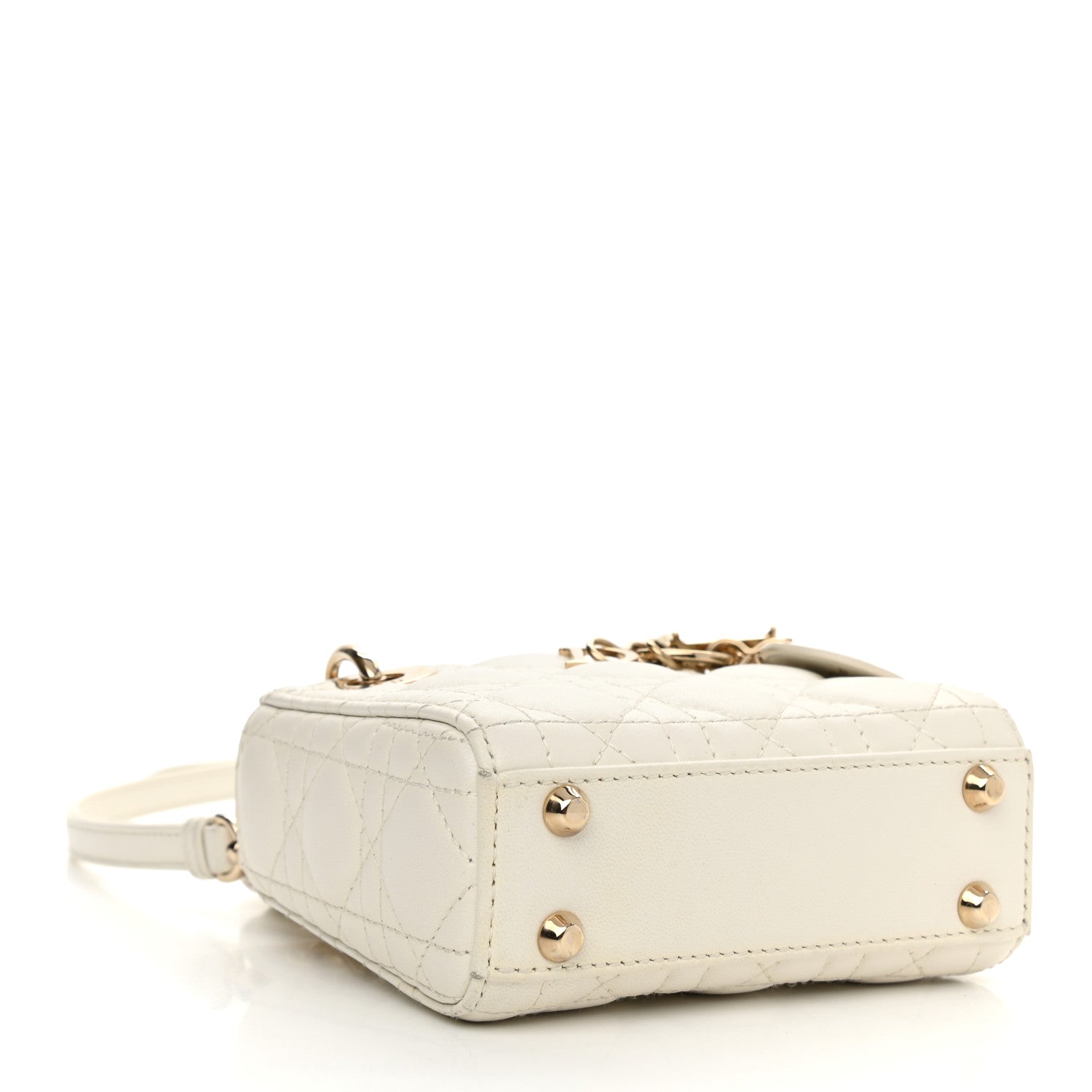 Christian Dior Lambskin Cannage Micro Lady Dior White 3 of 12