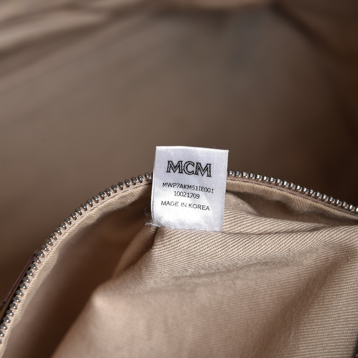 MCM Calfskin Ottomar Monogram Medium Klara Top Zip Tote New Beige 7 of 15