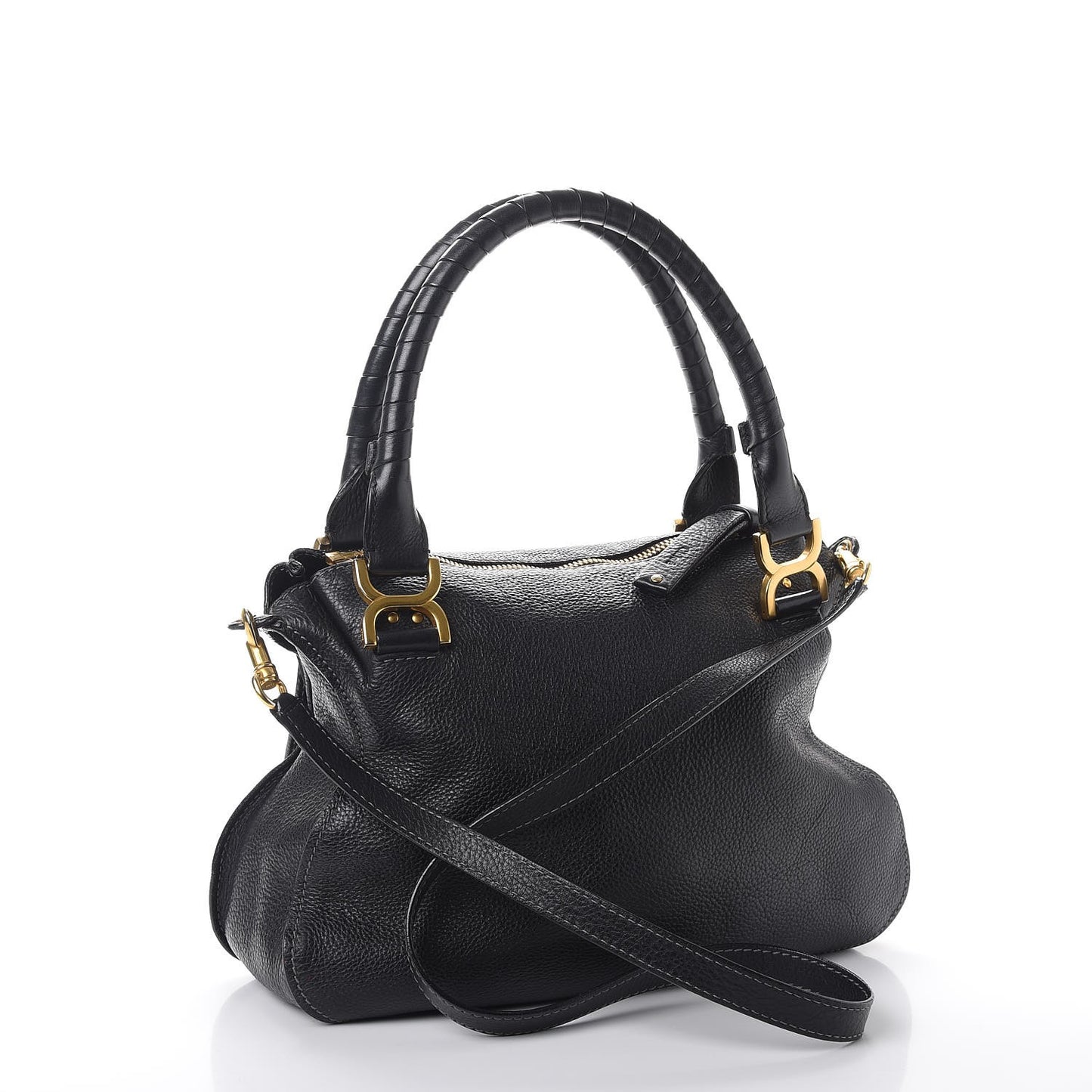 Calfskin Medium Marcie Satchel Black