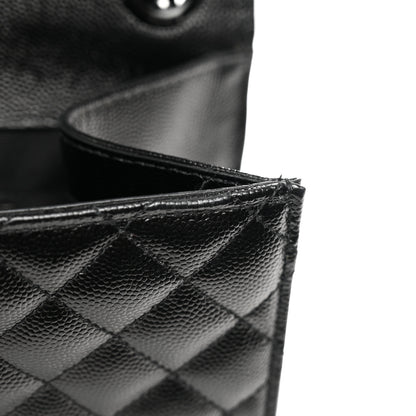 Saint Laurent Grain De Poudre Textured Mixed Matelasse Large Triquilt Monogram Monochrome Satchel Black 11 of 11