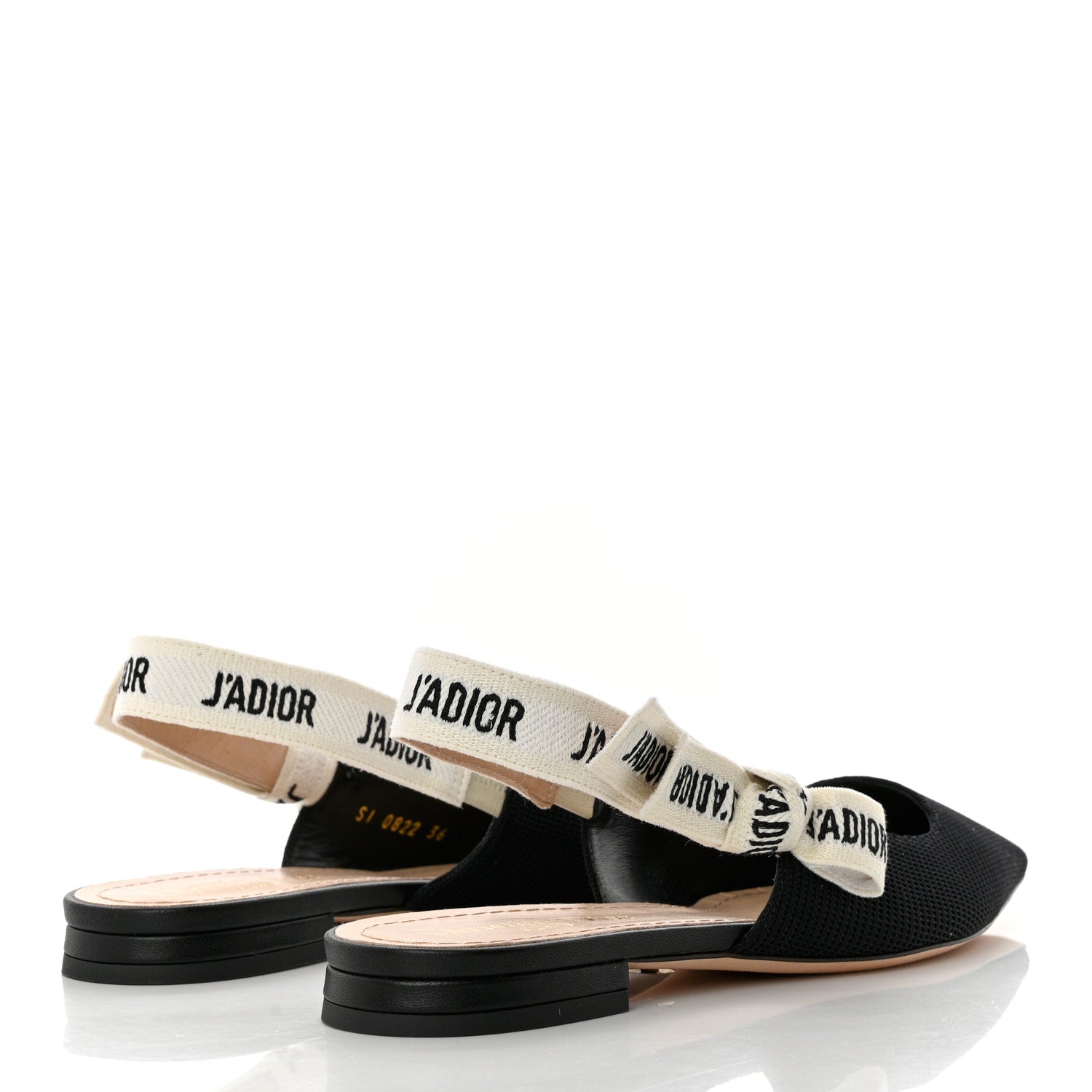 Christian Dior Technical Canvas Ribbon J'Adior Slingback Ballet Flats 36.5 Black 4 of 8
