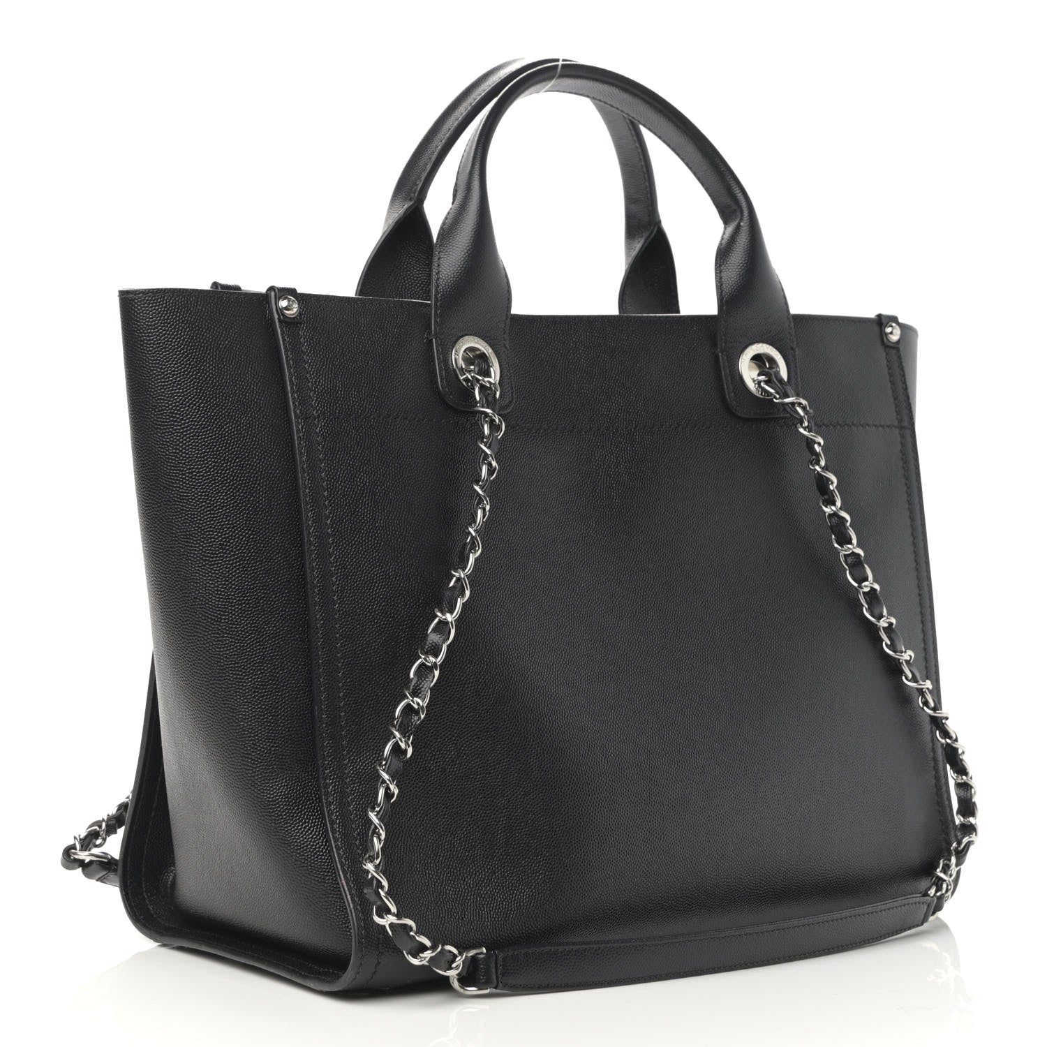 Chanel Caviar Small Studded Deauville Tote Black 3 of 11