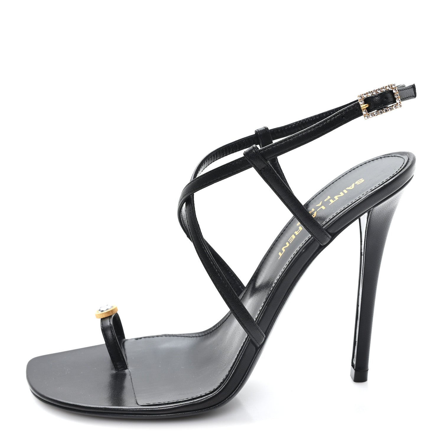 Saint Laurent Kid Egado Date 110 Sandals 35 Black 35 Black 1 of 9