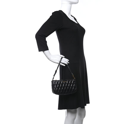 Miu Miu Vitello Shine Quilted Pochette Black 2 of 9
