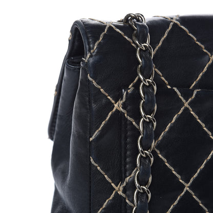 Chanel Calfskin Wild Stitch Jumbo Flap Black 11 of 19