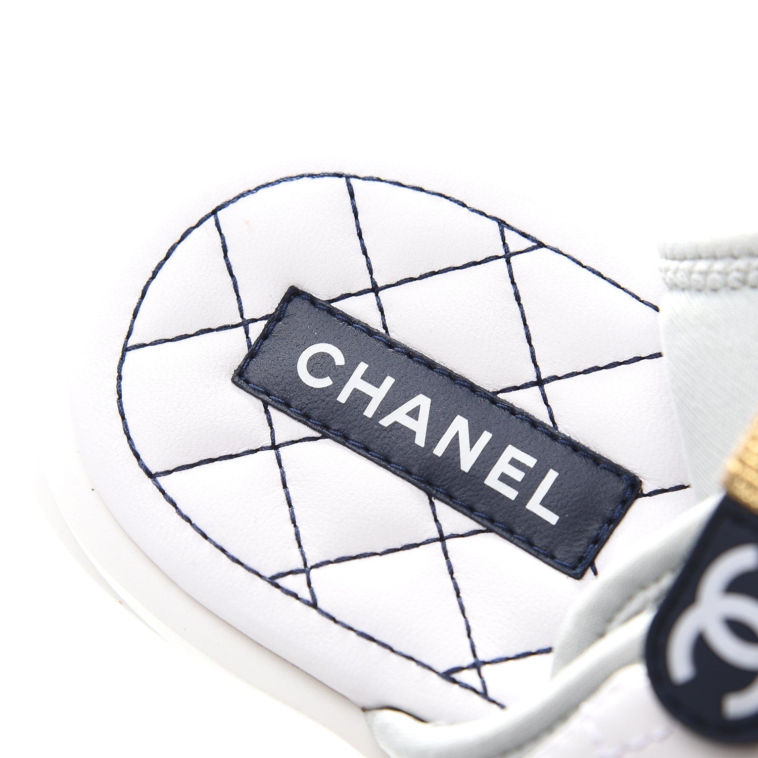 Chanel Goatskin Fabric Gladiator Sandals 37 Grey Navy Blue 6 of 9