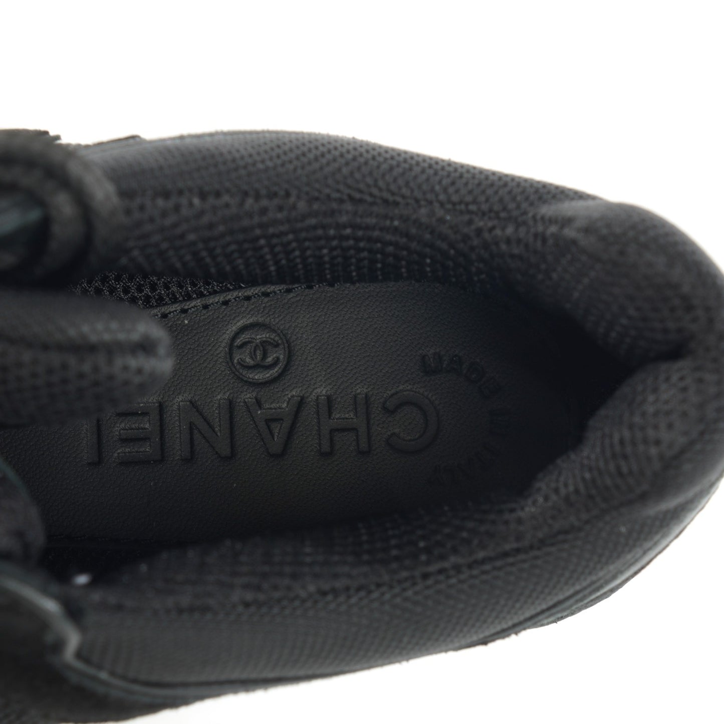 Suede Calfskin CC Sneakers 36 Black