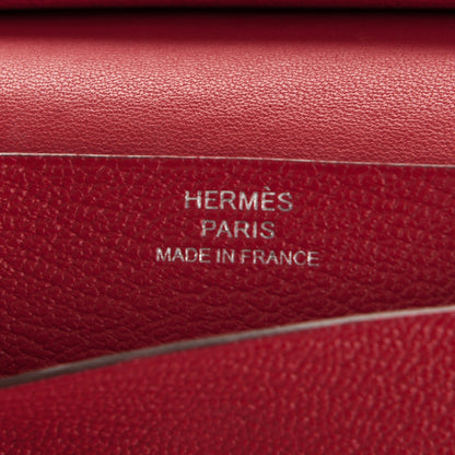 Hermes Chevre Mysore Mini Bearn Wallet Rouge Casaque 6 of 7