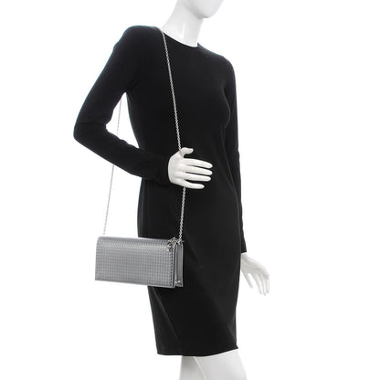 Christian Dior Metallic Patent Micro-Cannage Lady Dior Croisiere Chain Clutch Silver 2 of 6