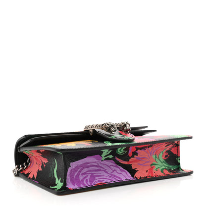 Gucci X KEN SCOTT New Shangai Calfskin Jenny Floral Print Super Mini Dionysus Shoulder Bag Black Pink 4 of 10
