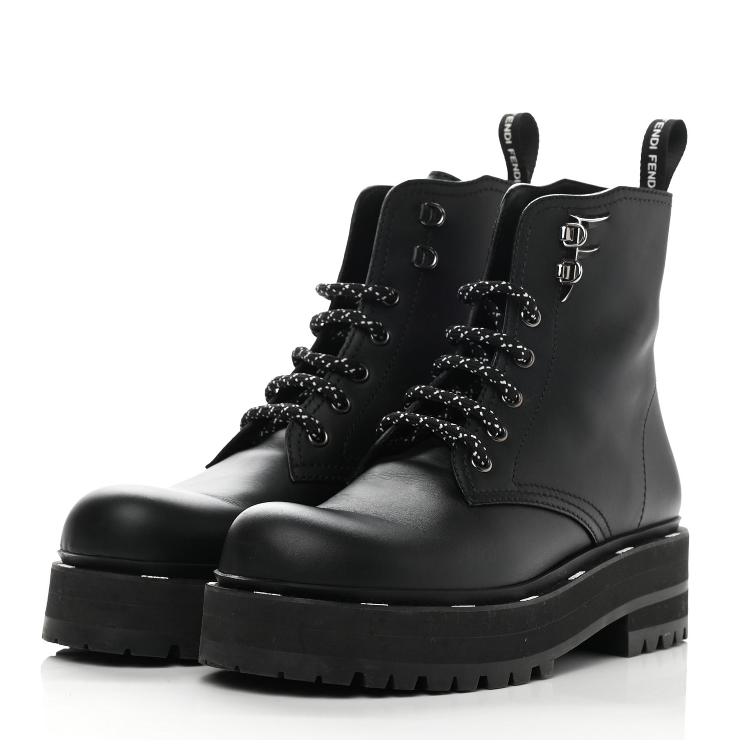 Calfskin FFreedom Platform Biker Boots 36.5 Black