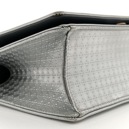 Christian Dior Metallic Patent Micro-Cannage Small Diorama Flap Bag Silver 8 of 14