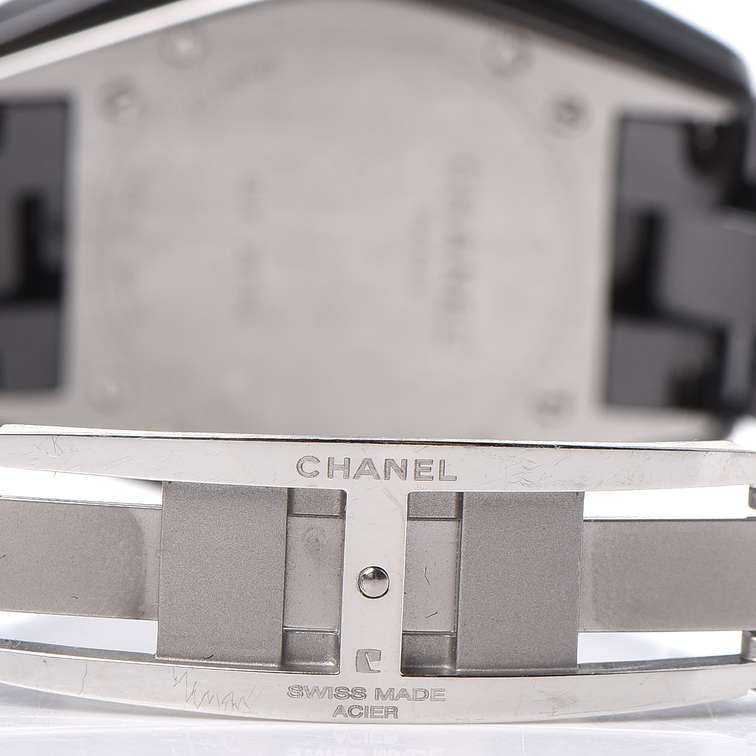 Chanel Stainless Steel Ceramic Diamond Pave Bezel 33mm J12 Quartz Watch Black 6 of 6