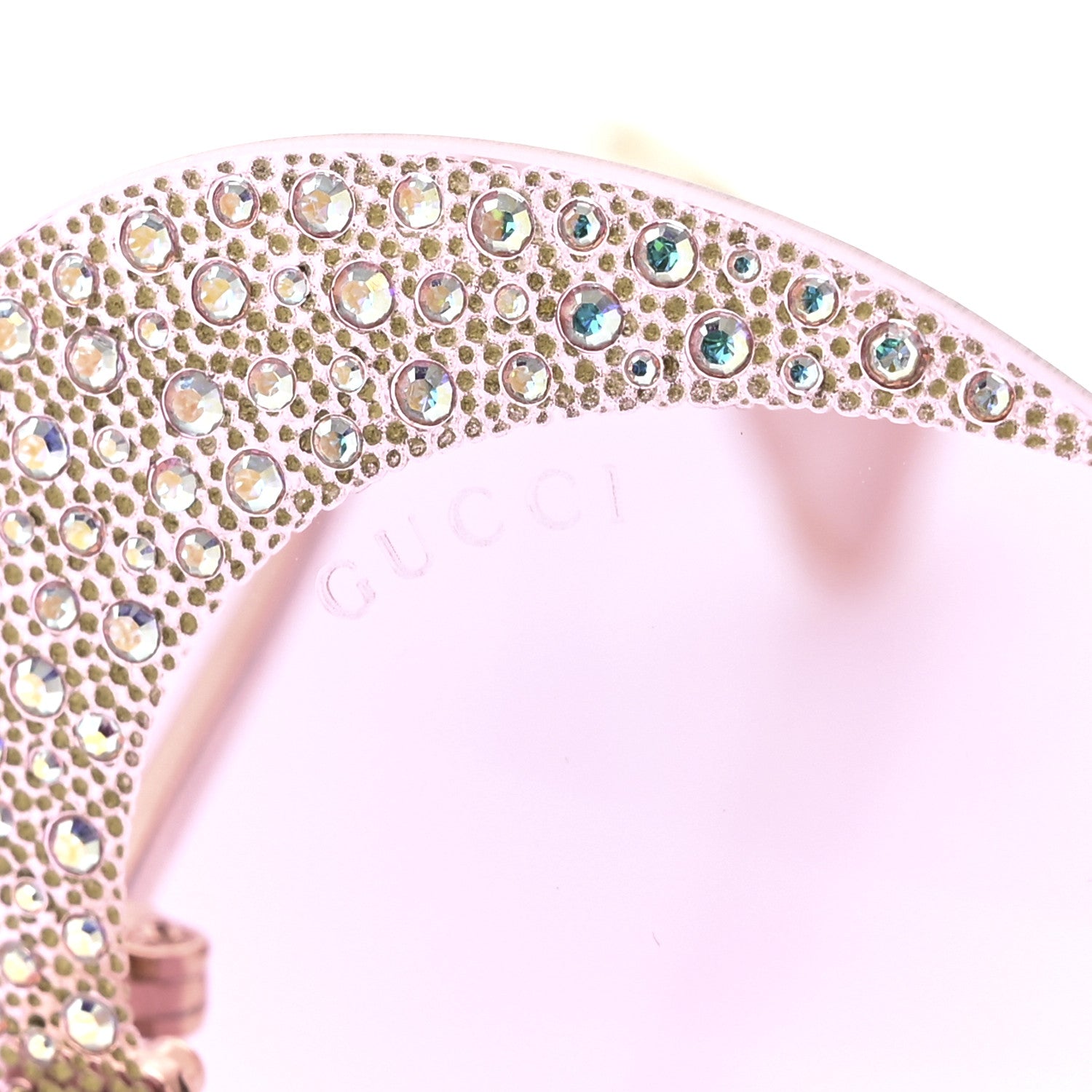 Gucci Metal Crystal Heart Frame Sunglasses GG0897S Pink Gold 8 of 9