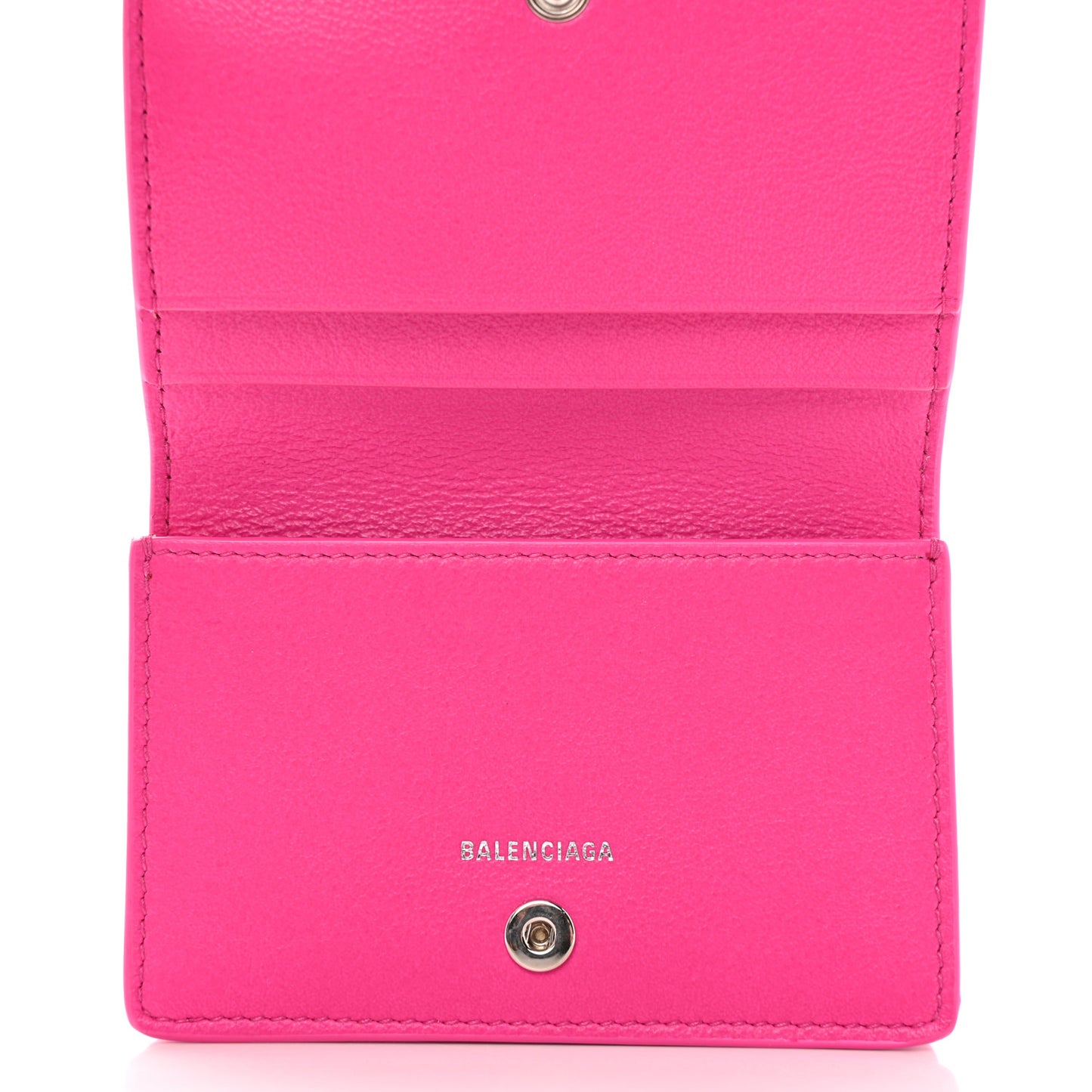 Smooth Calfskin Papier Flap Card Holder Rose Magenta