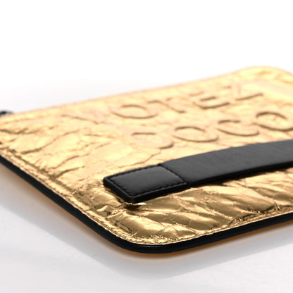 Chanel Metallic Lambskin Small Je Ne Suis Pas En Solde Pouch Clutch Gold 5 of 9