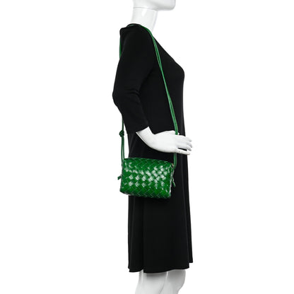 Bottega Veneta Patent Nappa Intrecciato Mini Loop Camera Bag Green 2 of 11