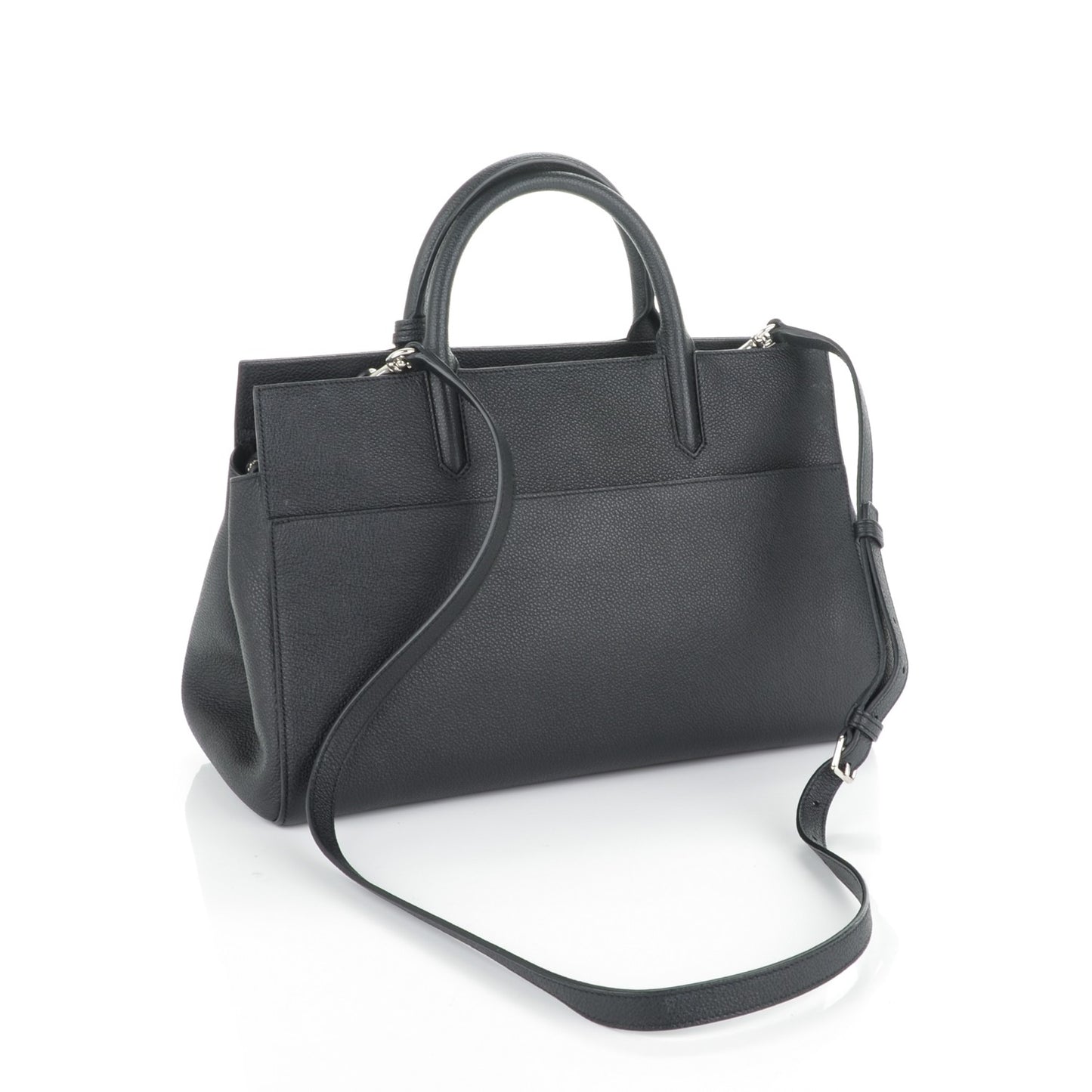 Grained Calfskin Small Cabas Rive Gauche Black