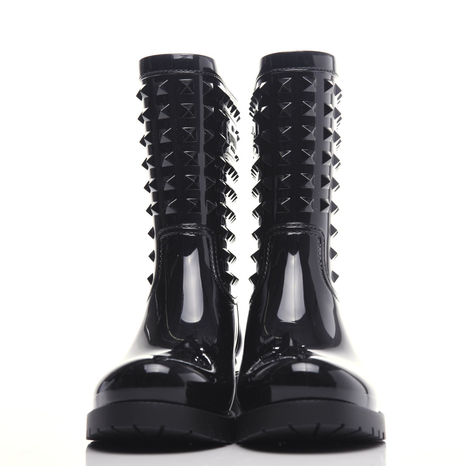 Valentino Garavani Rubber Rockstud Short Rainboots 40 Black 2 of 9