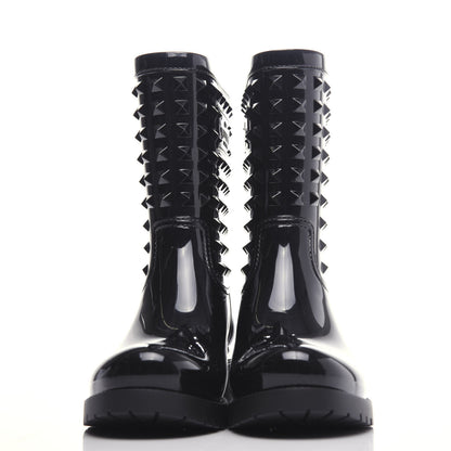 Valentino Garavani Rubber Rockstud Short Rainboots 40 Black 2 of 9