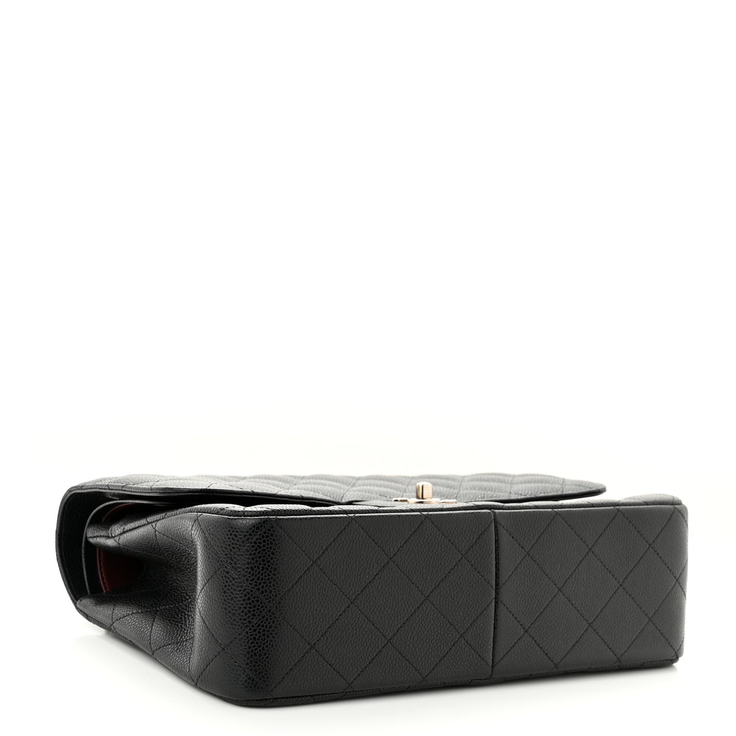 Caviar Quilted Jumbo Double Flap Black