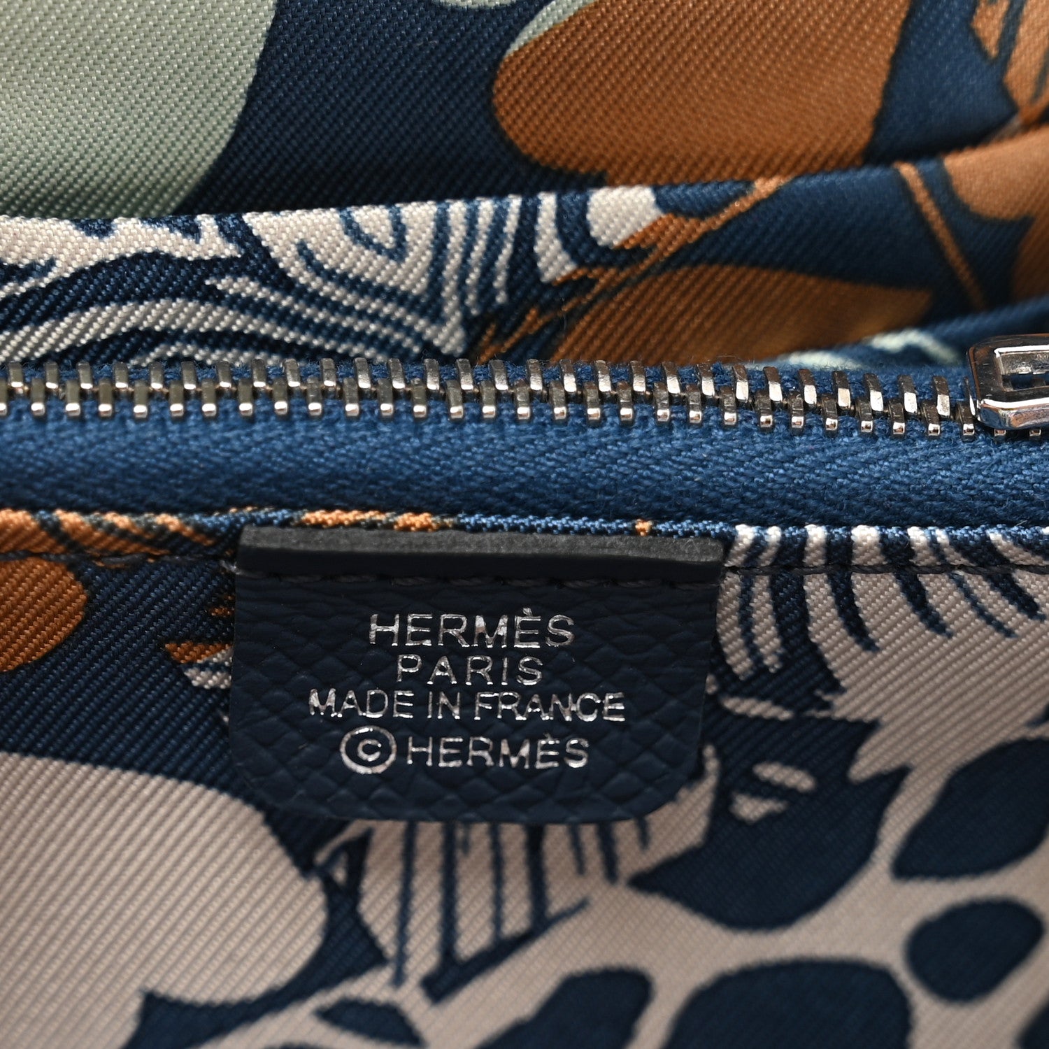 Hermes Epsom Silk'In Compact Wallet Bleu de Prusse White Navy Vert Fizz 6 of 7